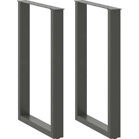 Juego de 2 patas para mesa de bar en forma de U 60 x 90 cm diseño robusto con niveladores ajustables diseño moderno en acero antracita 020057466 (1/5)