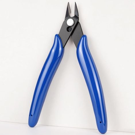 Pince coupante miniature, outil de coupe de fil à mâchoires plates de précision, adapté à la fabrication de bijoux, pince coupante pour serre-câbles miniature de 5 pouces, bleue. (1/5)