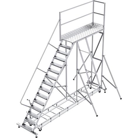 Piattaforma con ruote 13 gradini - Altezza massima di lavoro 4.60m - PTF213G-KRE