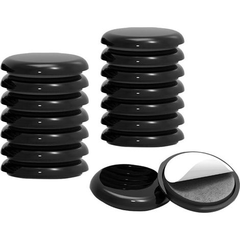 Lot de 16 patins autocollants pour meubles pour moquettes, déplacement de meubles lourds rapidement et facilement – Noir, 19 mm (1/4)