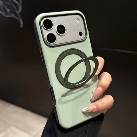 Étui de téléphone MagSafe avec support rotatif à 360° (vert) pour iPhone 15 Pro (1/5)