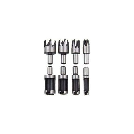 Lot de 8 Fraise Bouchonner Bois Mèche Bouchon Bois Foret Faire Cheville Outil de Coupe pour Faire une Bois Bouchon Cheville Tourillon Goujon Tenon Dowel (1/5)