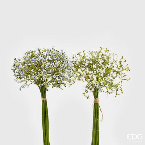 EDG Enzo De Gasperi Gypsophila Chic 8 Pz H 32 Cm Bianco e Blu – Fiori Artificiali Decorativi Assortiti Design Elegante 1 Pz