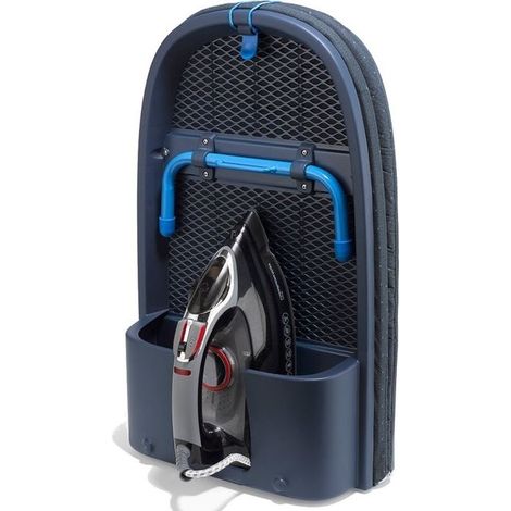 Joseph Joseph 5028420017632 Pocket Max Plus Asse da Stiro Pieghevole Superficie 110 cm Copertura DripLock Vano Portaoggetti Gancio di Sospensione colore Blu