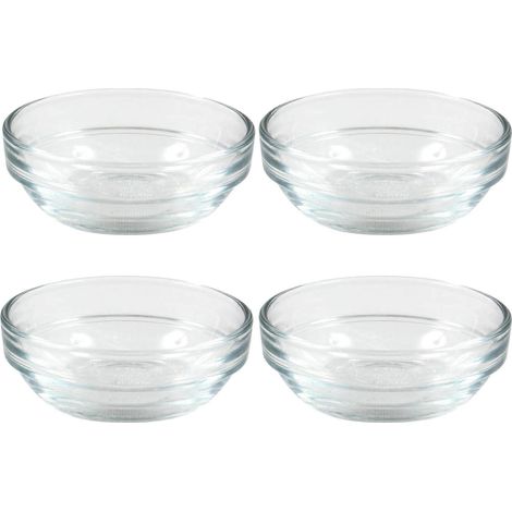 Ensemble de 4 bols ronds empilables Lys de Duralex, 7,5 cm, pour fêtes, barbecues, desserts et sauces.