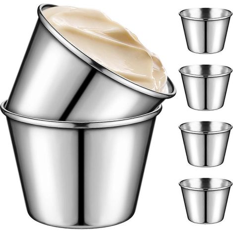 Set di 6 ciotole in acciaio inox per ketchup e condimenti - Accessori da cucina (1/5)