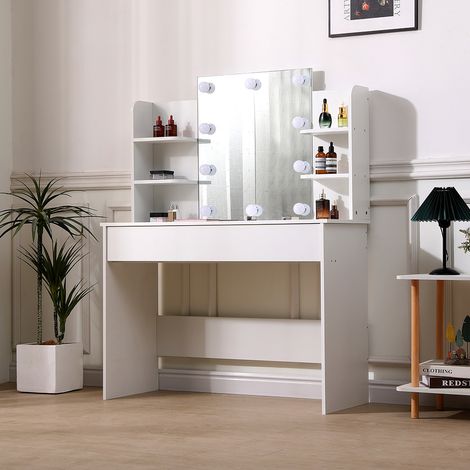 Modern Hollywood Vanity Desk with Lighted Mirror (1/3)
