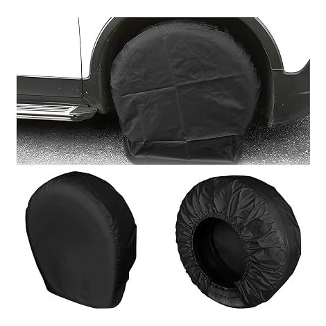 Tire Covers, Cover for Spare Wheels, Car Tire Covers, Spare Wheel Covers, Protector Cover for Trucks (Black) (1/5)