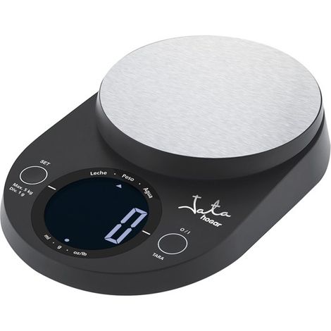 Báscula de cocina digital Jata 721, alta resistencia, alta precisión, hasta 5 kg, pantalla LCD, pantalla grande, función de tara (1/2)