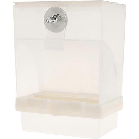 Vogelfutterspender für Käfige, automatischer Spender, kein Kleckern, durchsichtiger Acrylbehälter