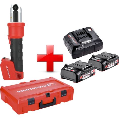 Pressatrice a batteria Rothenberger ROMAX NANO 18 V 34 kN CAS + 2 batterie da 2,0 Ah + caricabatterie + Rocase