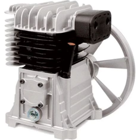Abac – Tête de compression 3CV 9 bar – Chemisé fonte avec volant 280mm – Débit 22 m3/h – Filtre d'aspiration inclus