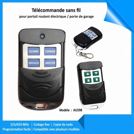 Télécommande copieuse AU598 433 MHz pour porte de garage et automatisme au598 433m 30 g – Livraison gratuite