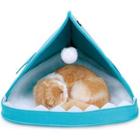 Nid de chat en feutre pour animal de compagnie pliable en forme de requin (bleu) (1/3)