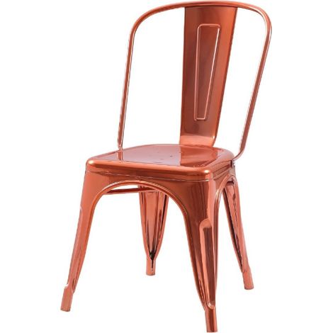 Silla de estilo industrial en metal cobre - Acabado brillante