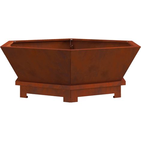 Foyer de cheminée Marron 75 x 75 x 28 cm Acier patiné