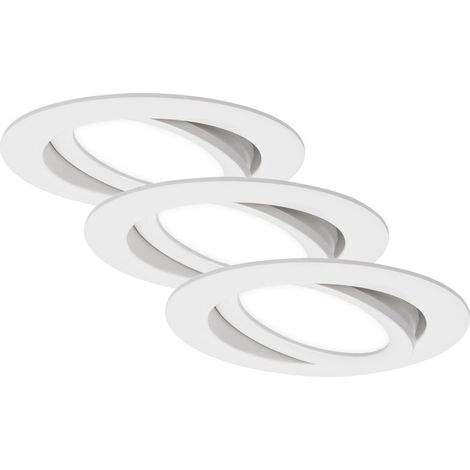 LED Einbauleuchten 3er Set schwenkbar IP23 7W weiß Kunststoff Ø10,6 cm Briloner