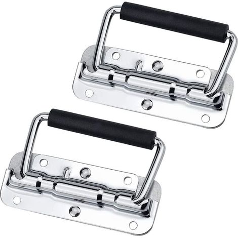 pieces Metal Door Puller Handle, Spring Folding Handle, Metal Chest Handle, Cash Register Recessed Handle, Cashier Handle, for MUMU (1/4)