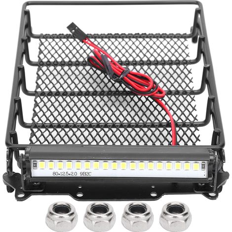 Porte-bagages métallique pour toit de voiture RC avec LED, compatible modèle MN D90 99S (1/5)