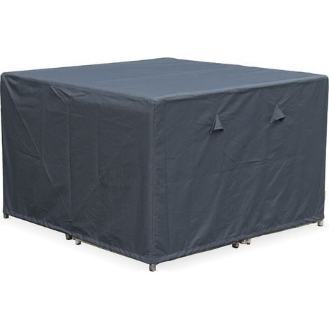 Housse de protection 112x112cm gris foncé Bâche carrée en polyester enduit PA pour tables de jardin Firenze 4. Vasto 8. Vabo 8 et Cubo 8 Gris foncé (1/5)