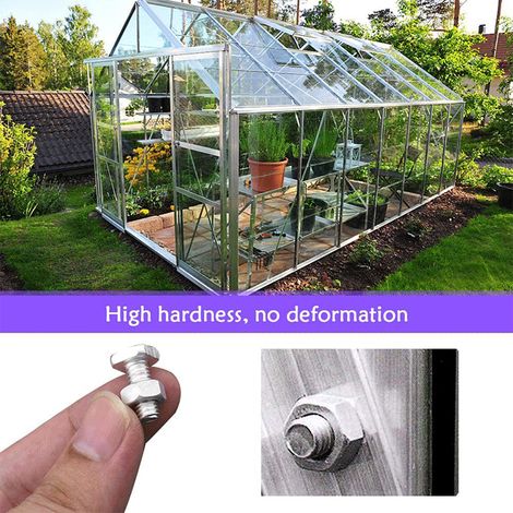 Ensemble de 50 écrous en aluminium antirouille pour serres et accessoires de terrasse. (1/5)