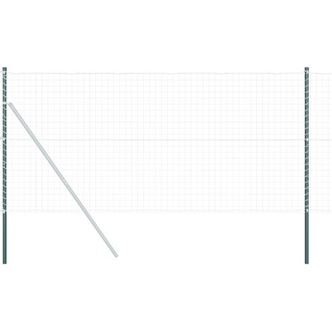 Poteau de clôture. 12 pcs Vert Acier peint par poudre (1/5)