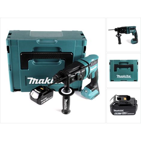 Martillo perforador a batería Makita DHR 182 G1J 18 V 1,7 J SDS plus sin escobillas + 1 batería de 6,0 Ah + Makpac - sin cargador (1/5)