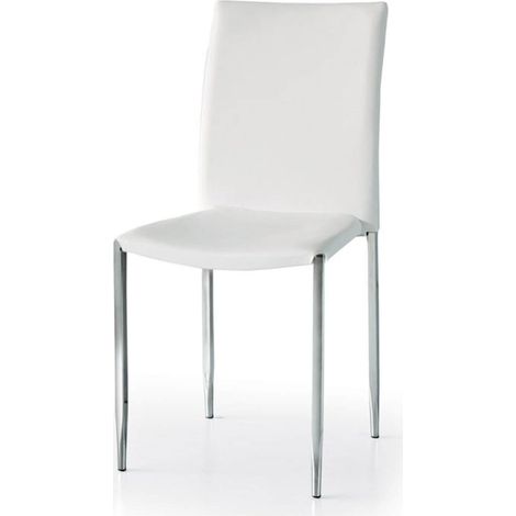 Sedia in Metallo Ecopelle Colori sedie Tempesta: Bianco (1/2)