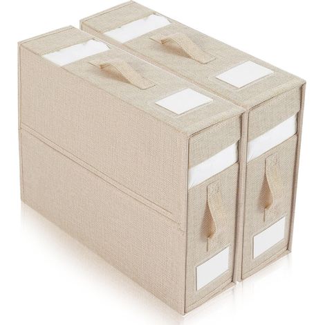 Set di 2 organizer per lenzuola fino al formato King size, organizer pieghevole per armadio della biancheria (1/5)