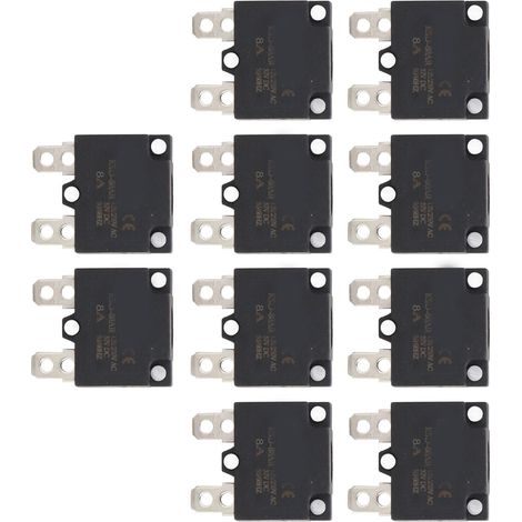 Lot de 10 protections contre les surcharges à réarmement automatique, fusibles, disjoncteurs et accessoires pour véhicules électriques pour enfants, 125-250 V CA, 8 A