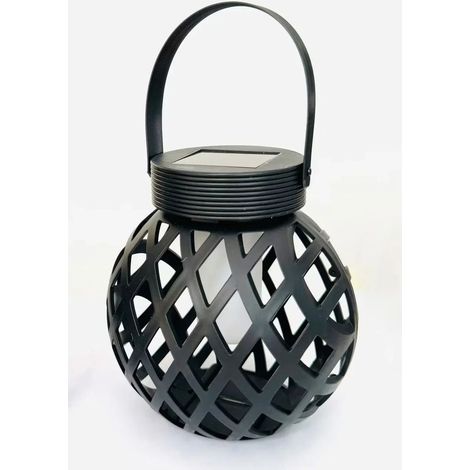 Solar LED table lantern, diamond with flame effect