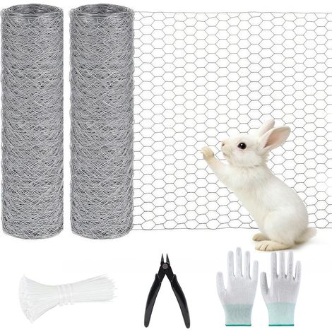 Grillage pour lapin, 0,4 x 1 m, grillage galvanisé, maille fine, grillage métallique léger pour clôtures d'animaux, clôture de jardin, bricolage, décoration d'intérieur, artisanat, articles de (1/5)