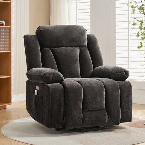 Fauteuil relax électrique releveur avec massage 8 points, chauffage lombaire et usb,gris (1/5)