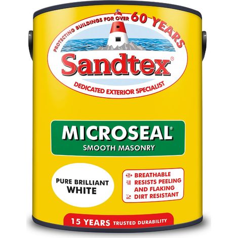 SANDTEX MICROSEAL SMOOTH MASONRY BRILLIANT WHITE 5L (1/2)