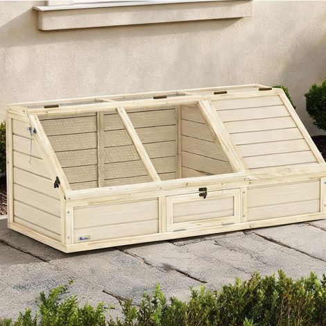 Enclos extérieur pour tortues en bois avec accès au sol (1/5)