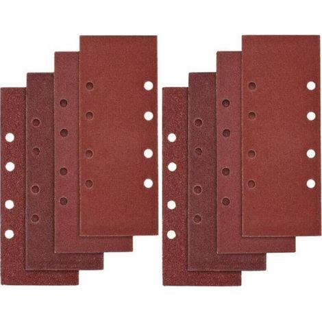 40 PCS Papier de Verre, 93 x 185mm Feuilles Abrasives pour Ponceuse Vibrante 8 Trous Assorted P40, P60, P80, P100 Grit (1/4)