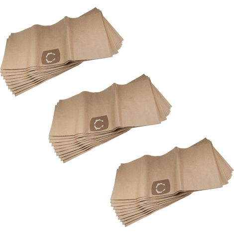 vhbw 30x bolsa compatible con ShopVac Classic 20, Pro 30, 20-30 L / 90661 aspiradora - 33,1 cm x 77,7 cm beige
