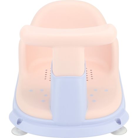 Siège de bain pour bébé, léger et sécurisé par ventouses, en plastique violet, pour nourrissons et jeunes enfants. (1/5)