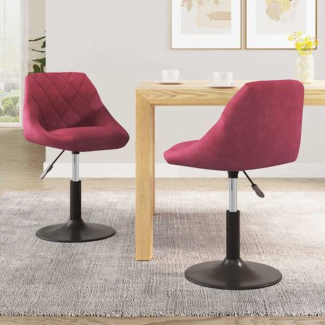 vidaXL Chaises pivotantes à manger lot de 2 bordeaux velours (1/5)