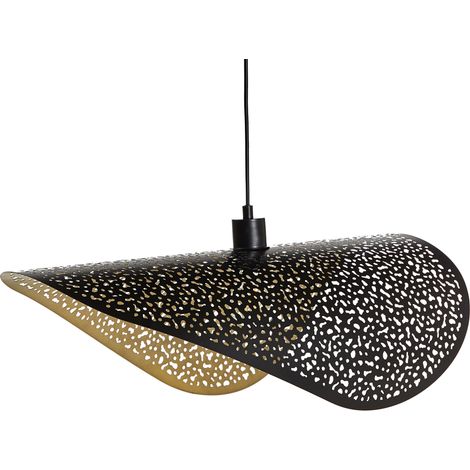 Lámpara Colgante Iluminación Metal Hierro Tono Negro Mahi