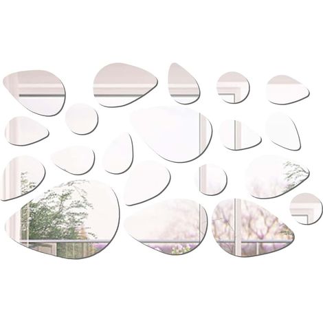 JSSEVN - Set of 40 removable oval acrylic wall stickers for decorative scenes (1/5)