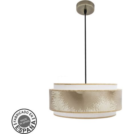 ABRILA AKUNADECOR Sospensione a doppio paralume Nepal Oro 1 Luce