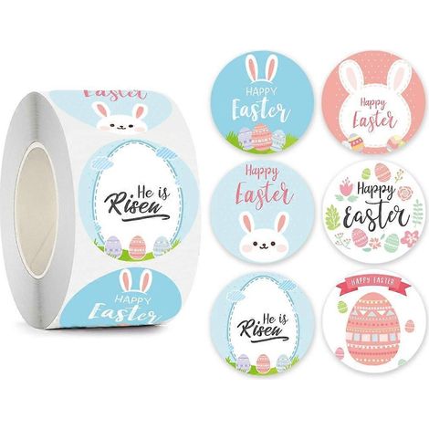 500 Osteraufkleber für Kinder, 6 Designs, Hasenaufkleber, Karten, Scrapbooking, Basteln