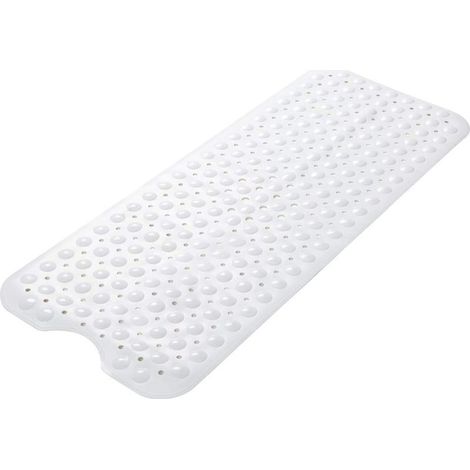Tapis de douche galet anti-moisissure et antidérapant (100 x 40 cm, blanc pur)-Fei Yu