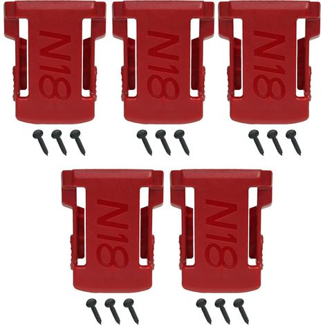 APEX Lot de 5 supports de batterie pour outils Milwaukee compatible avec les modèles M18, 48-11-1820, 48-11-1850 et 48-11-1860 (1/5)