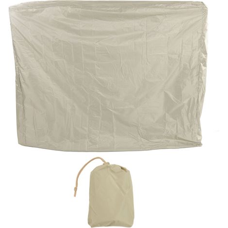 Housse de Protection Imperméable pour Table de Ping-Pong 155x75x144cm, Style à Cordon, Revêtement Argenté pour Extérieur/Jardin, Couleur Beige (1/5)