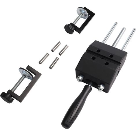Étau multi-angle pour le travail du bois - Base pivotante à 360 ° - Pour outil de réparation en alliage d'aluminium avec mâchoires en caoutchouc - Capacité de 120 mm (1/5)