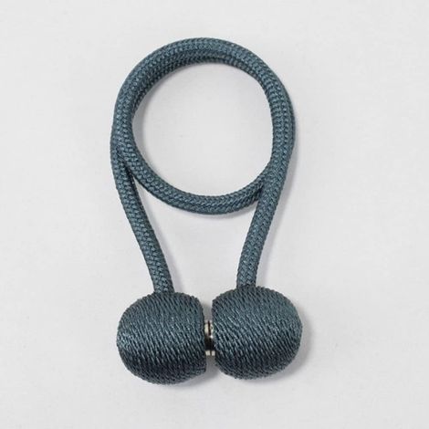 2 boules perle magnétiques bleu foncé, 47 cm, pour rideaux (1/4)