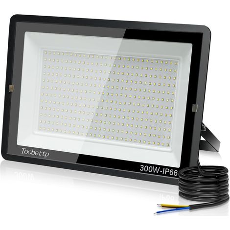 300W Projecteur LED Extérieur, Spot LED Exterieur 30000LM Super Lumineux 6500K Blanc Froid Éclairage de Sécurité Extérieur IP66 Imperméable pour Garage Jardin Terrasse Parking