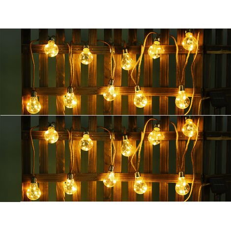 2er Set Solarbetriebene LED Outdoor Lichterkette mit 10 Glühbirnen, 5,7 Meter (1/5)